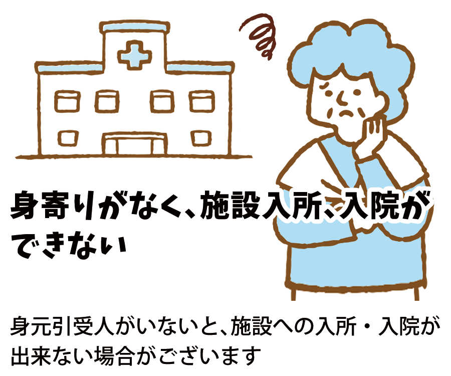 身寄りがなく施設入所、入院ができない
